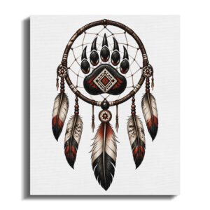 Bear Claw Dreamcatcher Canvas, Wall Art