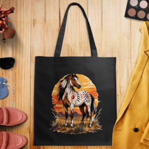 Native American Style Painted Horse Tote Bag - A Krazy Bear Original